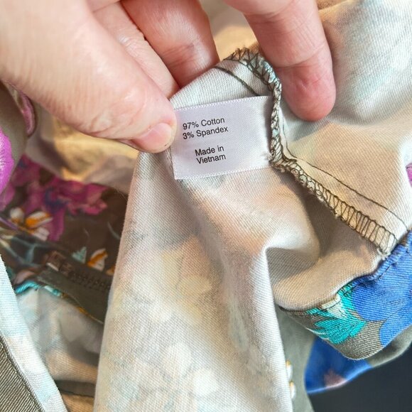 Lane Bryant Floral Anorak Jacket 26 Cotton Twill Utility Boho Spring Colorful - Picture 5 of 5